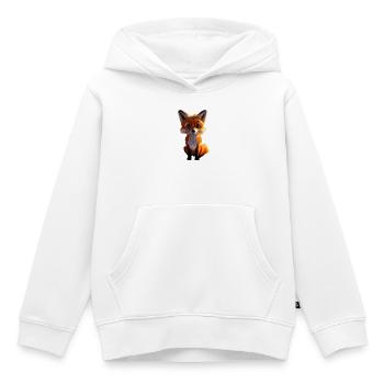 Renard J’aime les renards Renard roux Renard mignon sauvage - Sweat Premium à capuche enfant bio - blanc - Devant - AI Model Kid Female (0cm)