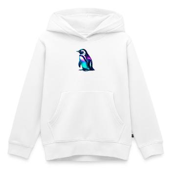 Aurora Borealis Pinguin - Kinder Premium Organic Hoodie - Weiß - Vorne - AI Model Kid Female (0cm)