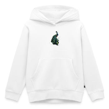 Paon Bleu Paon Roue De Paon Roue Paon Roue De Paon - Sweat Premium à capuche enfant bio - blanc - Devant - AI Model Kid Female (0cm)