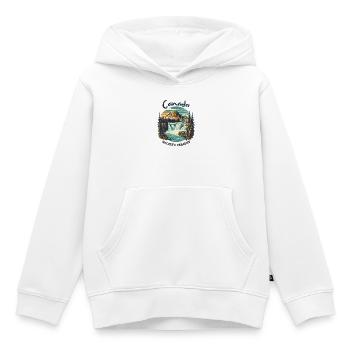 Le paysage du Canada - Sweat Premium à capuche enfant bio - blanc - Devant - AI Model Kid Female (0cm)