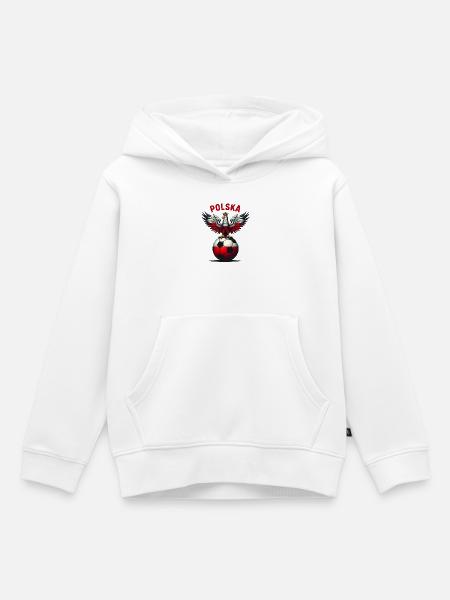 Polnischer Fußball - Kinder Premium Organic Hoodie - Weiß