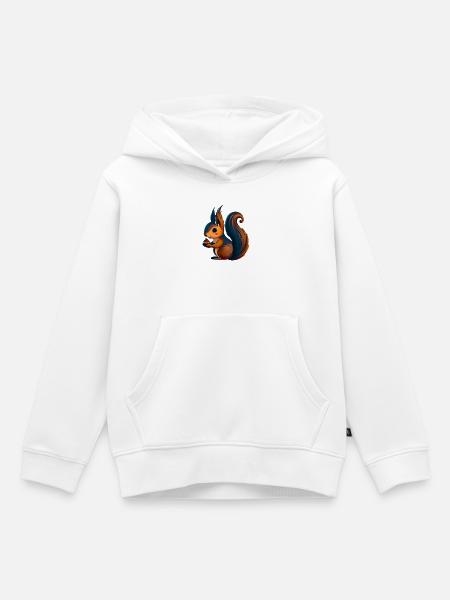 Eichhörnchen - Kinder Premium Organic Hoodie - Weiß