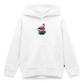Flamant - Sweat Premium à capuche enfant bio - blanc - Devant - AI Model Kid Female (0cm)