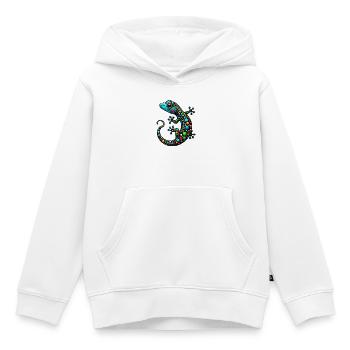 Gecko - Sweat Premium à capuche enfant bio - blanc - Devant - AI Model Kid Female (0cm)