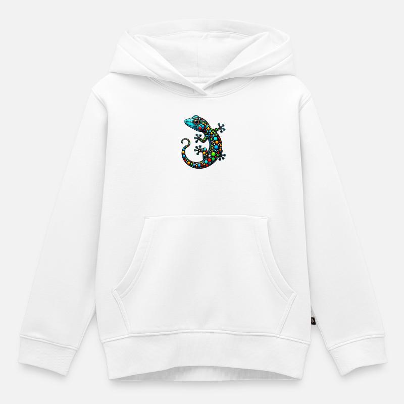 Gecko - Sweat Premium à capuche enfant bio - blanc