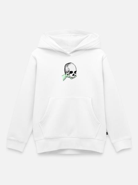 Totenkopf wird dargeboten - Kinder Premium Organic Hoodie - Weiß