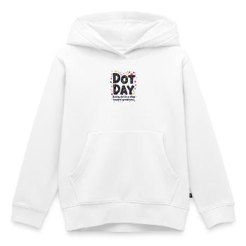 DOT DAY: JEDER DOT IST EIN SCHRITT IN RICHTUNG GRÖSSE - Kinder Premium Organic Hoodie - Weiß - Vorne - AI Model Kid Female (0cm)