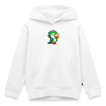 Perroquet - Sweat Premium à capuche enfant bio - blanc - Devant - AI Model Kid Female (0cm)