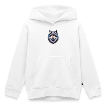 Wolf - Kinder Premium Organic Hoodie - Weiß - Vorne - AI Model Kid Female (0cm)