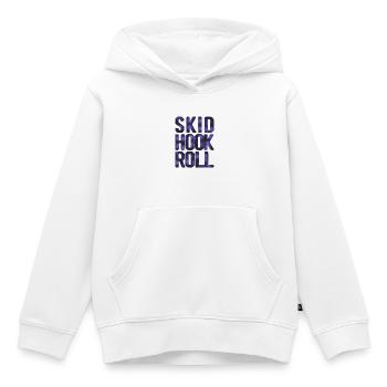 Rouleau de crochet de patin - Sweat Premium à capuche enfant bio - blanc - Devant - AI Model Kid Female (0cm)