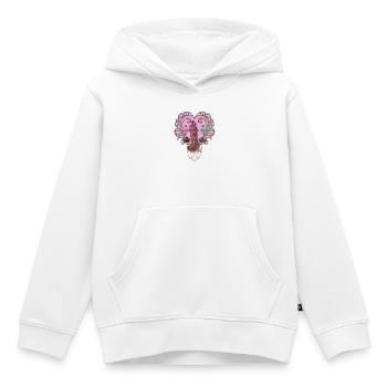 Dans l’étreinte du cœur. - Sweat Premium à capuche enfant bio - blanc - Devant - AI Model Kid Female (0cm)
