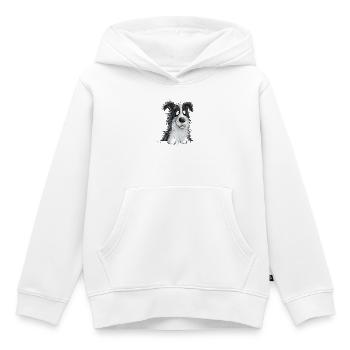 Droll Border Collie Dog Herding Dog Lover - Kids Premium Organic Hoodie - white - Front - AI Model Kid Female (0cm)
