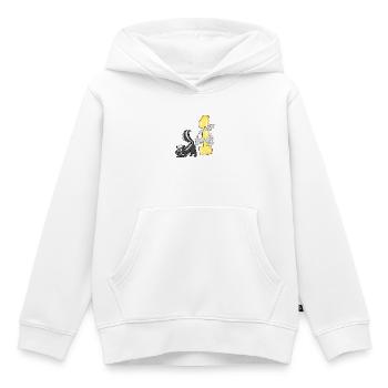 Numéro 1 Numéro Un - Motif Skunk - Sweat Premium à capuche enfant bio - blanc - Devant - AI Model Kid Female (0cm)