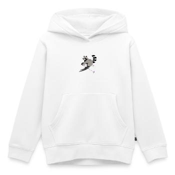 niedlicher Skifahrer-Waschbär–Spaßig und dynamisch - Kinder Premium Organic Hoodie - Weiß - Vorne - AI Model Kid Female (0cm)