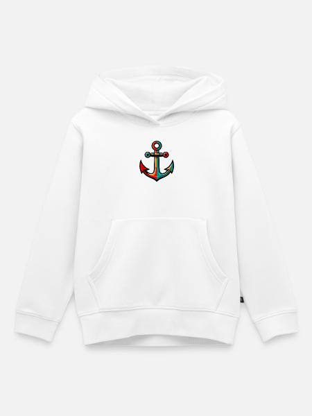 Ein Anker - Kinder Premium Organic Hoodie - Weiß