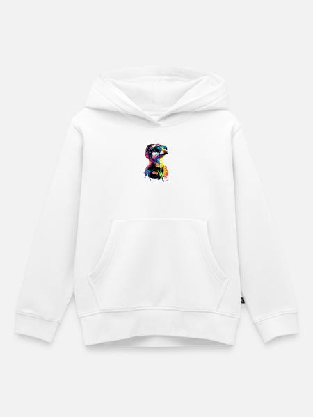 Erdmännchen Sonnenbrille Bunt Süßes Erdmännchen - Kinder Premium Organic Hoodie - Weiß