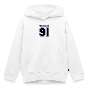 TECHNO 91 - Kinder Premium Organic Hoodie - Weiß - Vorne - AI Model Kid Female (0cm)