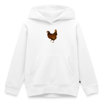 Poulets Poulets - Sweat Premium à capuche enfant bio - blanc - Devant - AI Model Kid Female (0cm)