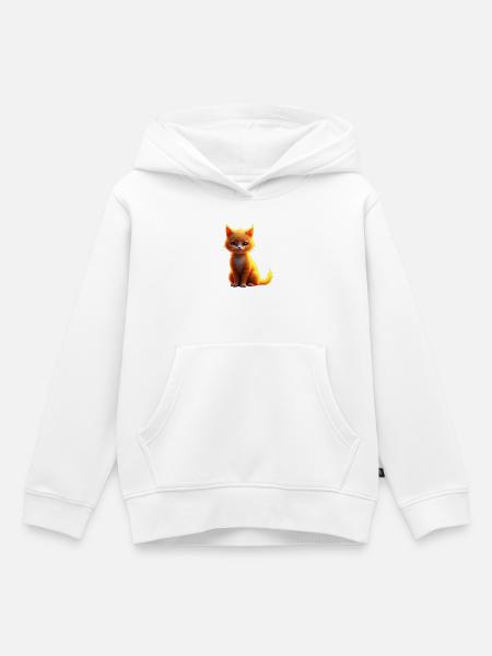 Flammenkatze Fantasie - Kinder Premium Organic Hoodie - Weiß
