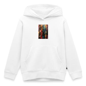 Farbige Schädel-Panel-Kunst - Kinder Premium Organic Hoodie - Weiß - Vorne - AI Model Kid Female (0cm)