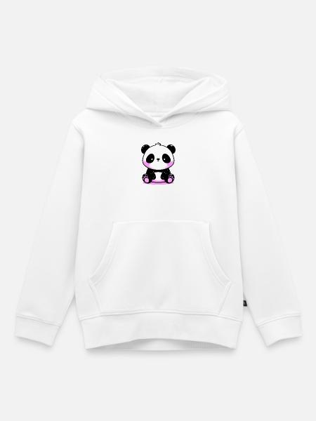 Panda - Kinder Premium Organic Hoodie - Weiß
