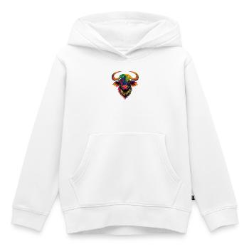 Buffalo Cape Buffalo Safari African Buffalo - Kids Premium Organic Hoodie - white - Front - AI Model Kid Female (0cm)