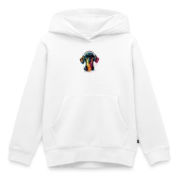 Teckel, Teckel, Teckel miniature, Dachshund Club, Teckel - Sweat Premium à capuche enfant bio - blanc - Devant - AI Model Kid Female (0cm)