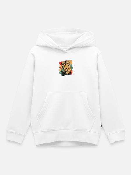 Löwe Retro - Kinder Premium Organic Hoodie - Weiß