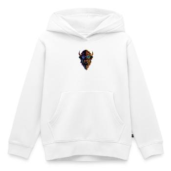 Bison, Bison, Bovins sauvages, Bison, Bison d’Amérique - Sweat Premium à capuche enfant bio - blanc - Devant - AI Model Kid Female (0cm)