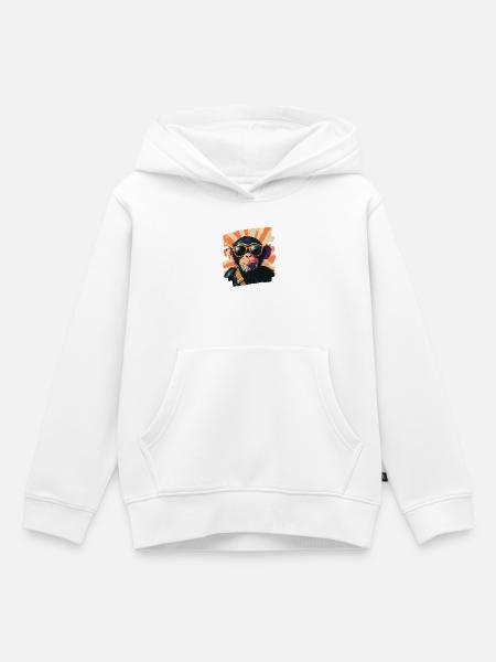 Affe - Kinder Premium Organic Hoodie - Weiß