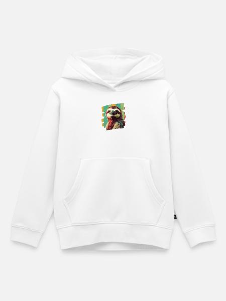 Faultier - Kinder Premium Organic Hoodie - Weiß