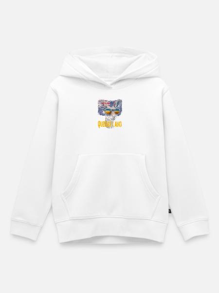 Queensland Roo - Kinder Premium Organic Hoodie - Weiß
