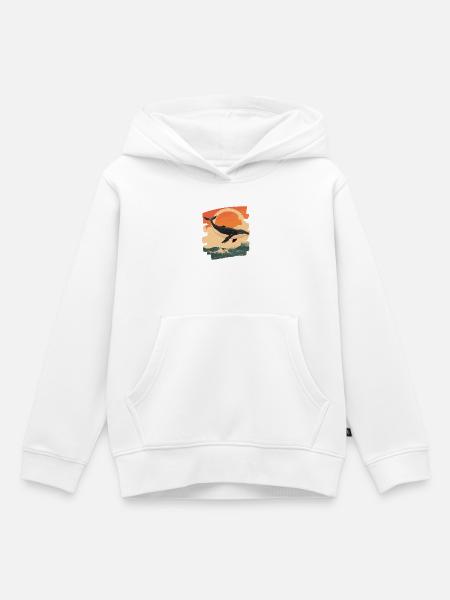 Walfisch - Kinder Premium Organic Hoodie - Weiß