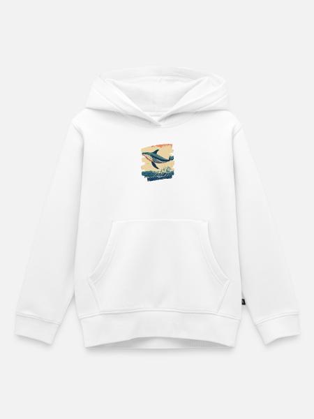 Walfisch - Kinder Premium Organic Hoodie - Weiß