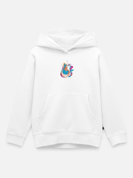 Bunte E-Gitarre - Kinder Premium Organic Hoodie - Weiß