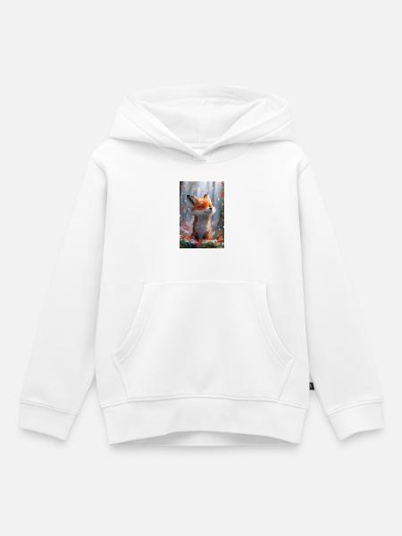 Fuchs Illustration Poster - Kinder Premium Organic Hoodie - Weiß