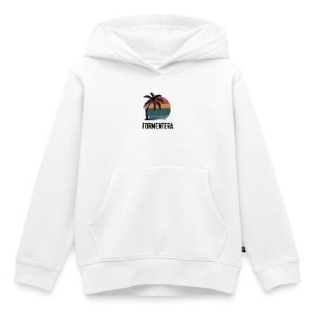 Formentera, Îles Baléares - Sweat Premium à capuche enfant bio - blanc - Devant - AI Model Kid Female (0cm)