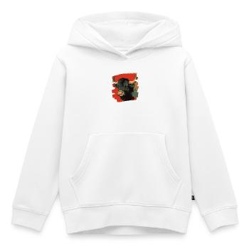 Büffel - Kinder Premium Organic Hoodie - Weiß - Vorne - AI Model Kid Female (0cm)