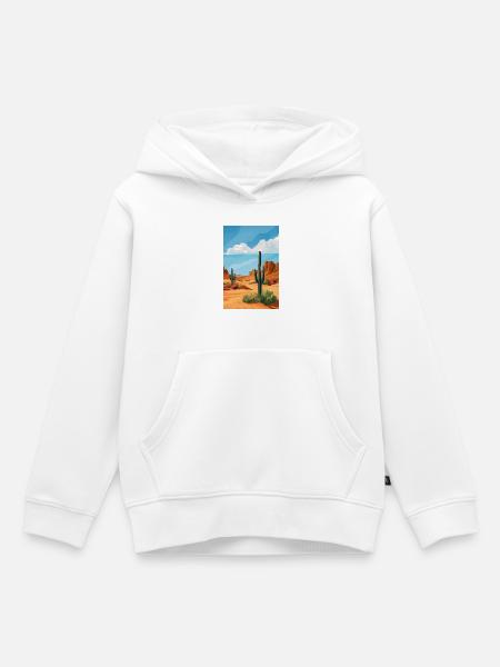 Wüstenlandschaft Illustration Poster - Kinder Premium Organic Hoodie - Weiß