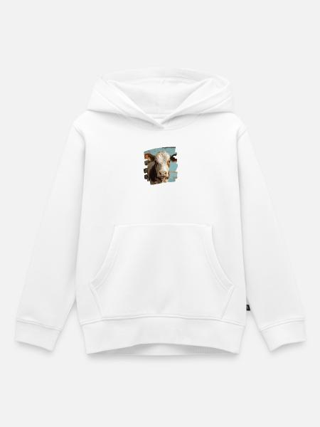 Kuh Bauer - Kinder Premium Organic Hoodie - Weiß