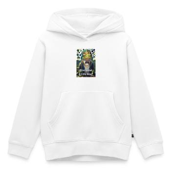 Grenouille Roi Prince Charmant Baiser Grenouille Prince - Sweat Premium à capuche enfant bio - blanc - Devant - AI Model Kid Female (0cm)