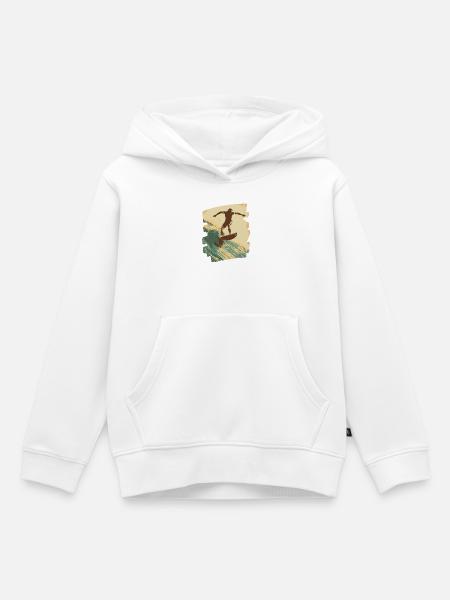 Surfer - Kinder Premium Organic Hoodie - Weiß