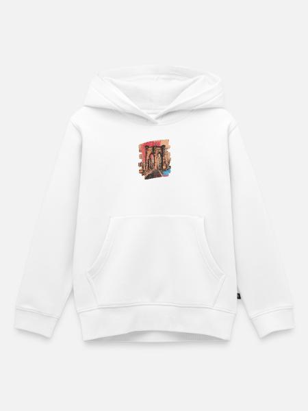 Brooklyn Bridge - Kinder Premium Organic Hoodie - Weiß