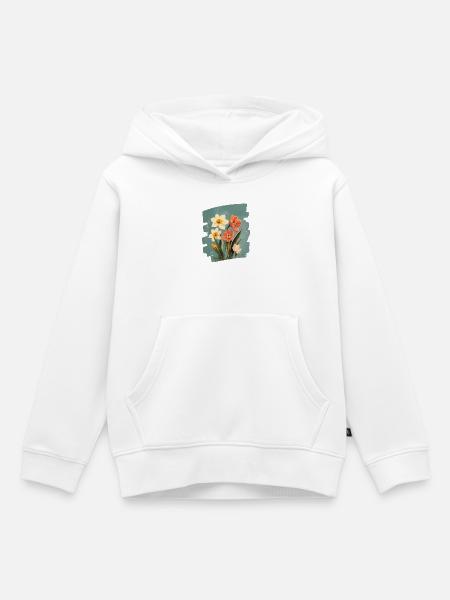 Frühling Frühlingsanfang Blume Blumen - Kinder Premium Organic Hoodie - Weiß