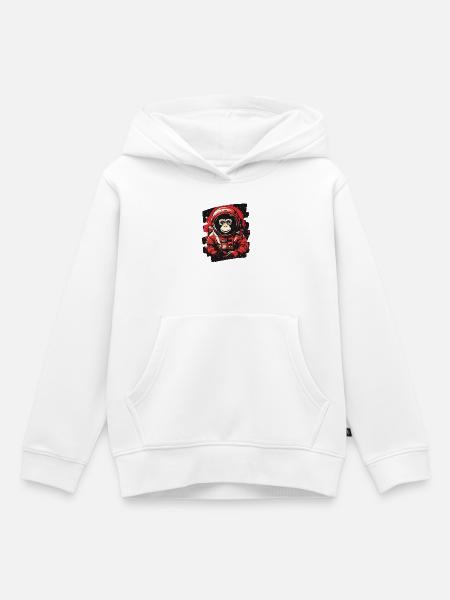 Affe Astronaut - Kinder Premium Organic Hoodie - Weiß