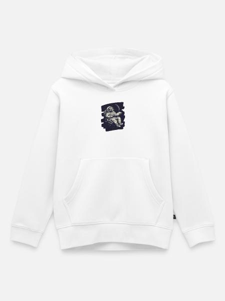 Faultier Astronaut - Kinder Premium Organic Hoodie - Weiß