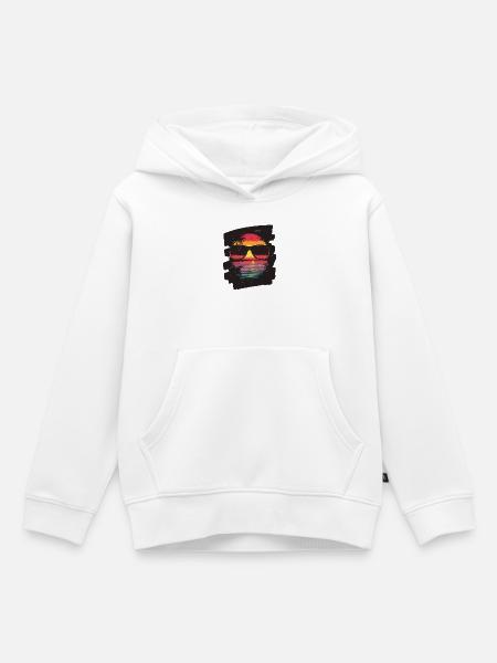 Sonnenbrille Sommer Palmen - Kinder Premium Organic Hoodie - Weiß