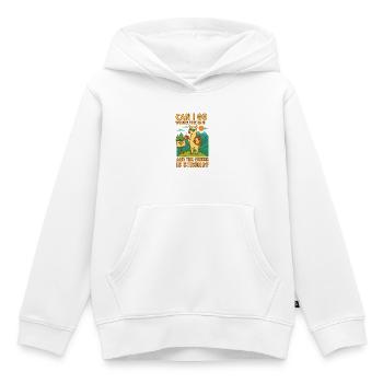 Aventure de lamas au café Wi-Fi - Sweat Premium à capuche enfant bio - blanc - Devant - AI Model Kid Female (0cm)