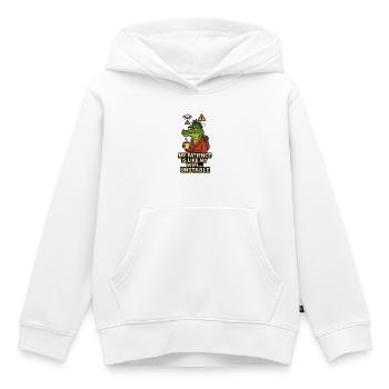 Patience comme Wi-Fi Alligator - Sweat Premium à capuche enfant bio - blanc - Devant - AI Model Kid Female (0cm)