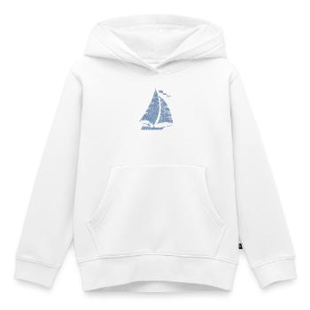 Silhouette de voilier minimaliste grunge - Sweat Premium à capuche enfant bio - blanc - Devant - AI Model Kid Female (0cm)
